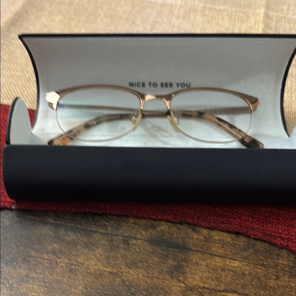 Warby Parker Gold Glasses with Metal Frames